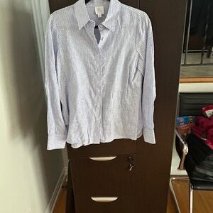 Classic Blue and White Striped Men's Shirt
